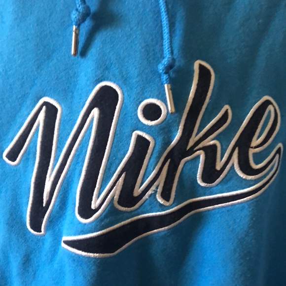 Blue Nike Embroidered Logo Graphic Hoodie Sweatshirt - Picture 3 of 3